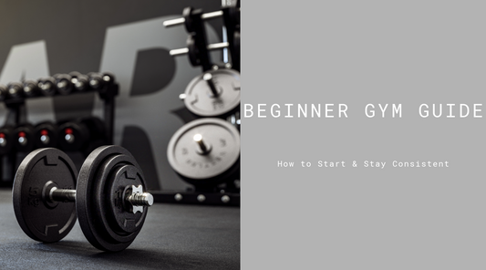 Dumbbells on gym floor with a background featuring gym equipment for beginner Gym guide.